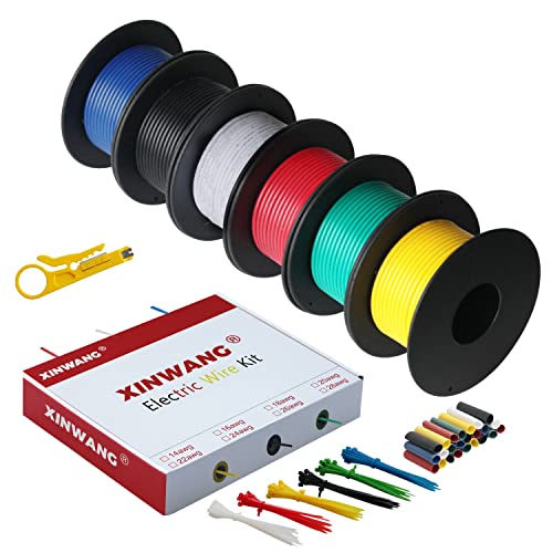 Silikon Elektrischer Draht-18 AWG 0,75 mm² 6 Farben (Jede Farbe 5M) Litzendraht aus verzinntem Kupferdraht für DIY, RC-Modell, Lampen, Haushaltsgeräte, Meter usw