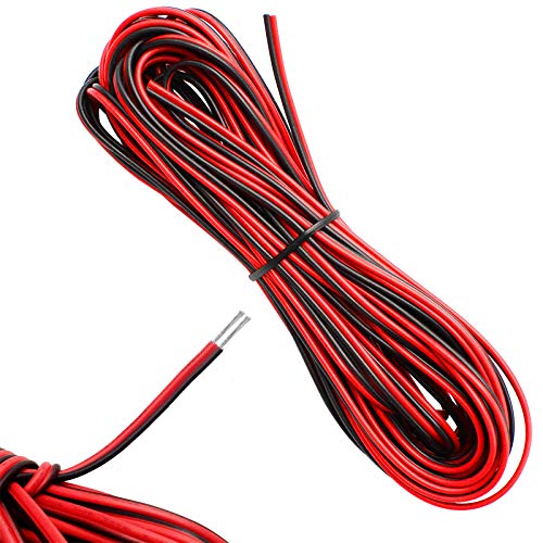 10 Meter 22AWG Elektrodraht Rot und Schwarz Elektrischer Draht Kabel Litzen Verzinnter Kupferdraht Weiche und flexible für einfarbige LED Streifen und elektronische Verdrahtung