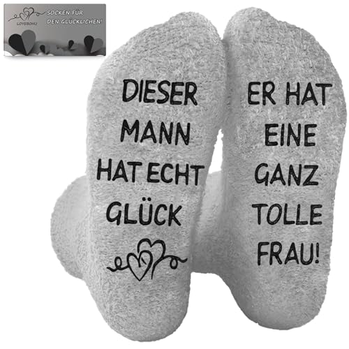 LOYEBOHU Geschenke für Männer Frauen, Personalisierte Geschenke Lustige Socken, Hochzeitstag Geschenke für Frauen Männer Weihnachtsgeschenke Geburtstagsgeschenk, Valentinstag Geschenke für Ihn und Sie