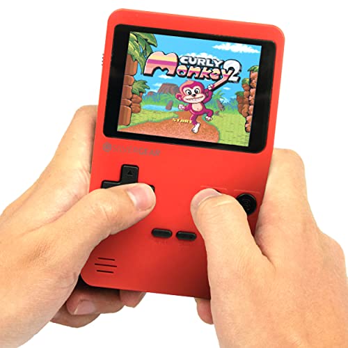 Silvergear® Analogue Pocket Konsole Retro | mit 240 Klassichen Spielen l Handheld Spielekonsole l Mini Game Konsole l Tragbare Retro Videospielekonsole | Rot