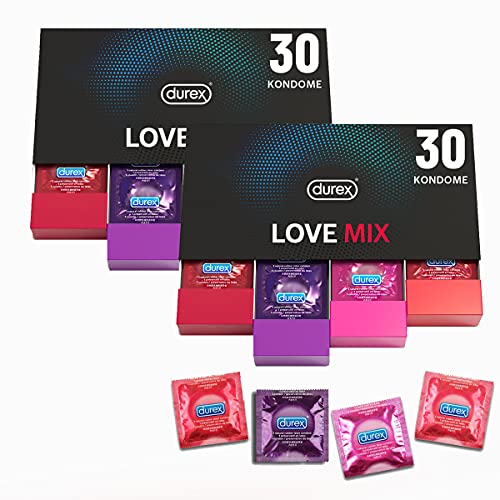 Durex Love Collection Kondome in stylischer Box – Aufregende Vielfalt, praktisch & diskret verpackt - für gefühlsintensive Erlebnisse – 80er Pack (2 x 40 Stück)