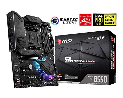 MSI MPG B550 Gaming Plus (ATX AMD AM4 DDR4 M.2 USB 3.2 Gen 2 HDMI ATX Gaming Motherboard AMD Ryzen 5000 Prozessoren