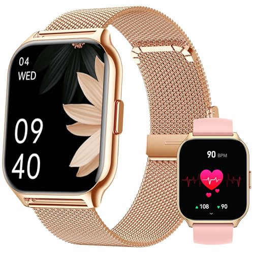 ZOSKVEE Smartwatch für Damen Herren, Fitnesstracker 2 Zoll Touch-Farbdisplay mit Telefonfunktion, Armbanduhr Blutdruckmessung Herzfrequenz Schlafmonitor SpO2, Sportuhr IPx7 Wasserdicht Schrittzähler