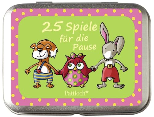 25 Spiele für die Pause: Beschäftigungsideen für Grundschüler ab 6 Jahren (Mädchen und Jungen) in Metallbox (Geschenke für die Schultüte und alle weiteren Events für Kinder)