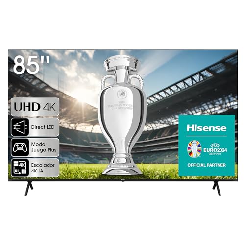 Hisense 85E6KT 215 cm (85 Zoll), 4K UHD, HDR, Dolby Vision, Triple Tuner, Smart-TV, Bluetooth, WiFi, Alexa Built-In, DTS Virtual X, Hotel Mode, Schwarz