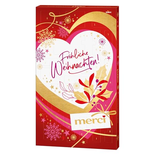 merci Adventskalender 2024 (1 x 263g) – Erlesene merci Schokoladen-Spezialitäten – Schoko-Kalender zu Weihnachten mit 24 liebevollen Sprüchen