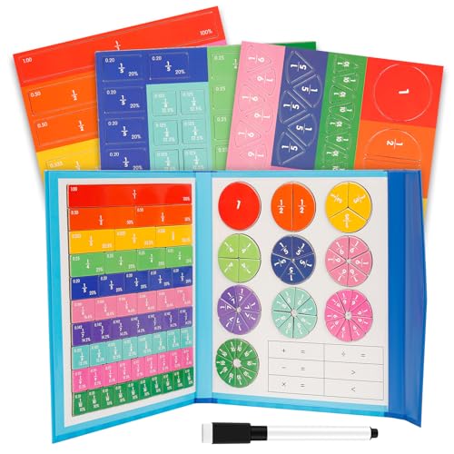 Mathematik-Ressourcen, Bruchrechnen Material Magnetisch, Bruchrechnen Montessori-Material 102pc Bruchscheiben-Demonstrator, Magnetische Bruchfliesen und Bruchkreise für Kinder