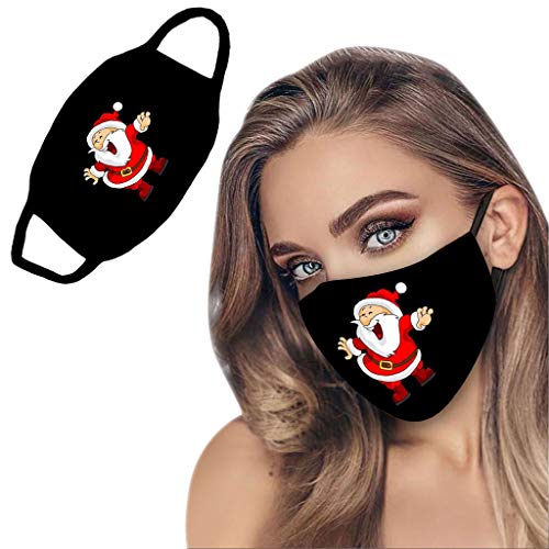 TOPEREUR 3D Weihnachten Mundschutz Baumwolle Stoffmaske Wiederverwendbare Multifunktionstuch Mund Und Nasenschutz Nikolaus Design Bandana Schals Anti Stückaub Schal