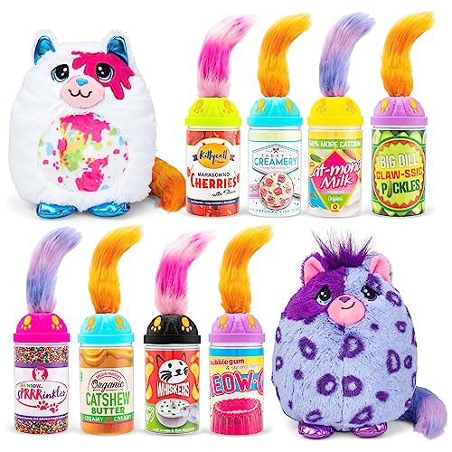 Basic Fun Misfittens Merkitties Fischglas-Welle 1 - Weiches & kuscheliges Plüschtier, ideal für Jungen & Mädchen, kleinkindgerecht, liebenswertes Sammelspielzeug