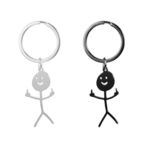 Nogeqi Ouligay 2 Stück Mittelfinger Schlüsselanhänger Lustig Mittelfinger Geschenk für Männer Frauen Kleine Weihnachtsgeschenke Lustige Geschenke Kleine für Paare Partner Freund