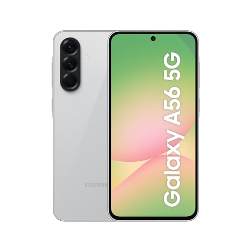 Samsung Galaxy A56 5G AI Smartphone ohne Vertrag, Simlockfreies AI Handy mit Android, 8 GB RAM, 256 GB Speicher, 50-MP-Kamera, Awesome LightGray, 2,5 Jahre Herstellergarantie
