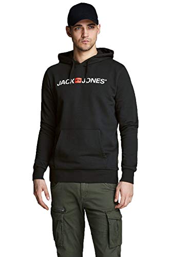 JACK & JONES Herren Jjecorp Logo Sweat Hood Noos Kapuzenpullover, Schwarz, M EU