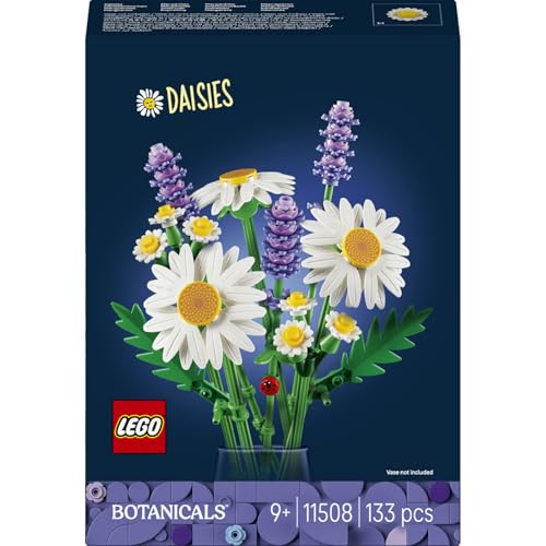 LEGO Botanicals Gänseblümchen 11508 | Spielzeug ab 9 Jahren, Mädchen & Jungen, Kunstblumen Strauß mit Gänseblümchen & Lavendel, DIY Deko, Geschenk, 133 Teile