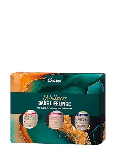 Kneipp Geschenkset Wellness Bade Lieblinge - Geschenkpackung mit 3 beliebten Badeölen von Kneipp - Testgrößen zum Kennenlernen und Verschenken - 3 x 20ml