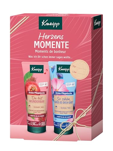 Kneipp Geschenkset Herzensmomente - Geschenkpackung mit 2 Aroma-Pflegeduschen in Originalgröße von Kneipp - Schenken Sie Ihren Liebsten pflegende Verwöhnmomente - 2 x 200ml
