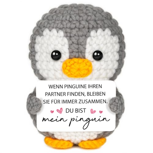 Gleevara Jahrestag Geschenk für Ihn Sie, Mini Pinguin Ich Liebe Dich Geschenke, Valentinstagsgeschenk, Geschenk für Freundin Freund, Pocket Hug Pinguin, Partner Geschenke, Hochzeitstaggeschenke