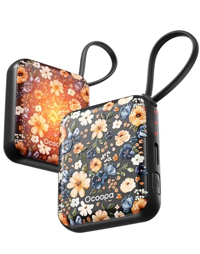 OCOOPA Handwärmer Elektrisch 2er Set, Wiederverwendbar 4000mAh USB Taschenwärmer, 3 Wärmestufen, Maximal 52°C, Weihnachten Geschenke für Frauen, Ideal für Winter Ski, Reisen und Outdoor, UT5 Nano