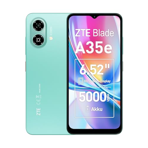 ZTE Blade A35e, Android-Handy,Smartphone ohne Vertrag: 2GB+64GB Speicher, Grün, 5000 mAh Batterie & 6.52