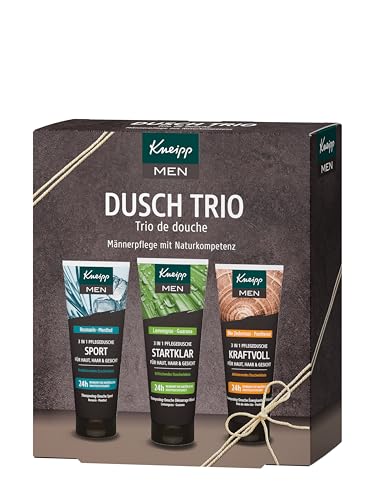 Kneipp Men Geschenkset Dusch Trio - ausgewählte 3 in 1 Duschen Bestseller: Sport, Startklar und Kraftvoll - ideales Geschenk für den gepflegten Mann – 3x75ml