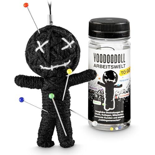 Voodoo Doll Puppe Voodoopuppe Voodoodoll Geschenk Arbeitskollege witziges Mitbringsel Gaggeschenk Chef Boss Vorgesetzer Arbeitskollege Mitarbeiter Kollege Lieblingsmensch schwarzer Humor Partygeschenk