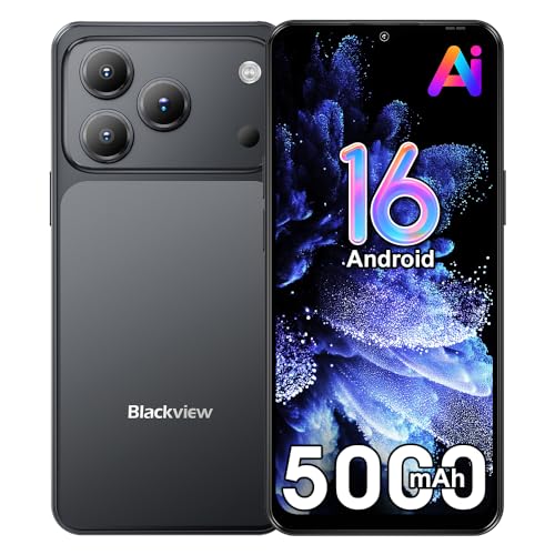 Blackview Wave 7C Handy Ohne Vertrag, Android 16 Smartphone, 16GB+64GB/1TB TF, 6.56