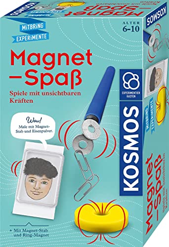KOSMOS 658137 Magnet-Spaß, mit spannenden Experimenten spielerisch Magnetismus entdecken, Ostergeschenk, mit Magnet-Stab und Ringmagnet, Experimentierset für Kinder ab 6 bis 10 Jahre, Mitbringsel